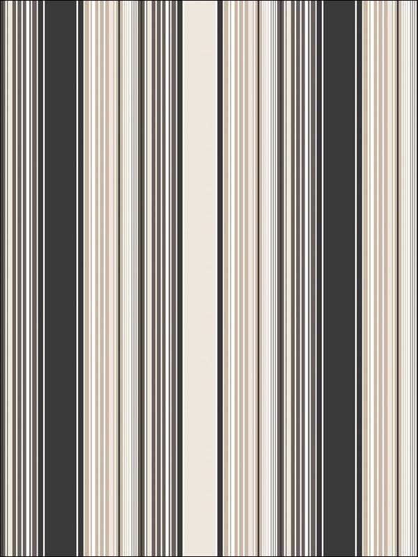 Multi Striped Black Beige and White Wallpaper G67527 by Galerie Wallpaper
