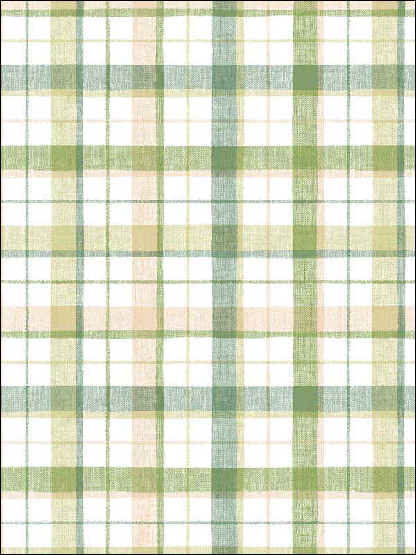 Linen Plaid Green Beige Wallpaper CK36626 by Patton Norwall Wallpaper for sale at Wallpapers To Go