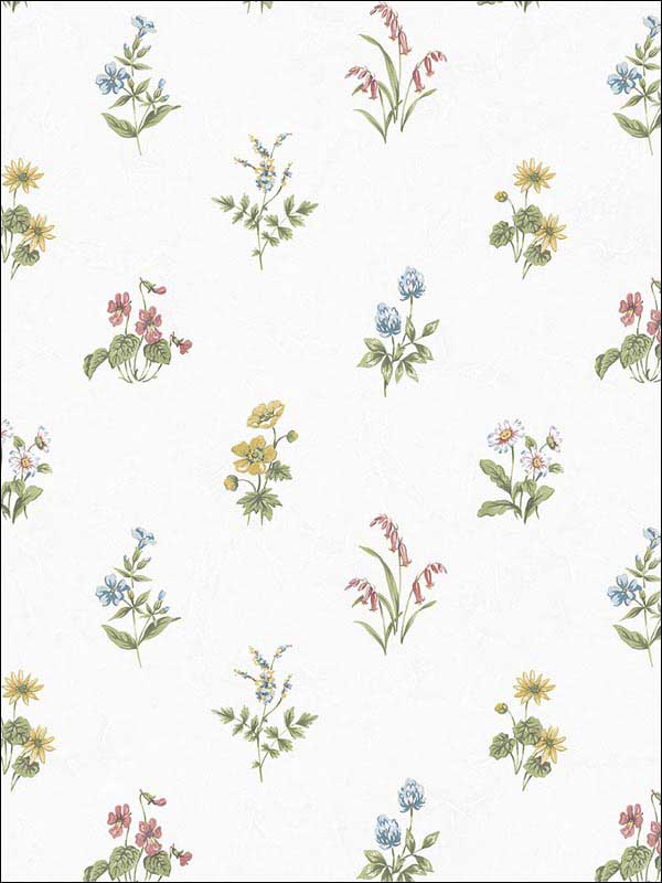 Garden Spot Red Yellow Blue Wallpaper KE29935 by Patton Norwall Wallpaper for sale at Wallpapers To Go