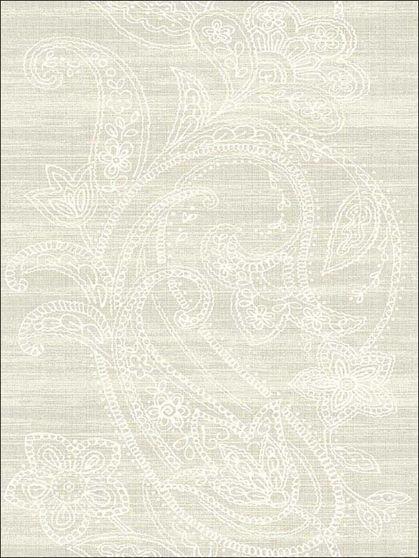 Paisley Striped Lace Filigree Neutrals and White Wallpaper 1620400 by Seabrook Wallpaper for sale at Wallpapers To Go