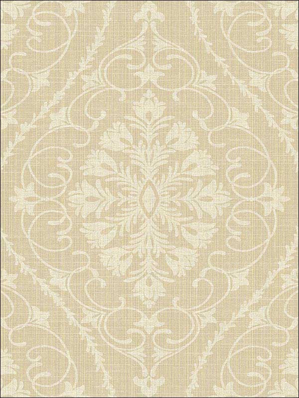 Ogee Scroll Damask Neutrals and White Wallpaper 1620910 by Seabrook Wallpaper for sale at Wallpapers To Go