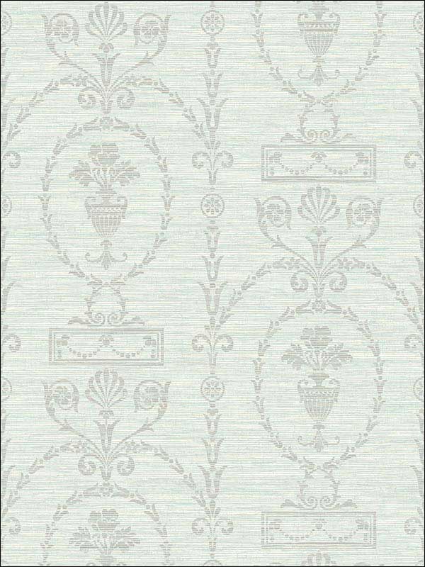 Damask Blue Metallic Silver Raised Ink Wallpaper 1730602 by Seabrook Wallpaper for sale at Wallpapers To Go