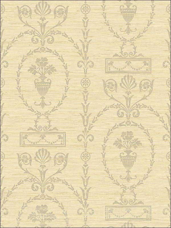 Damask Neutrals Metallic Silver Raised Ink Wallpaper 1730615 by Seabrook Wallpaper for sale at Wallpapers To Go