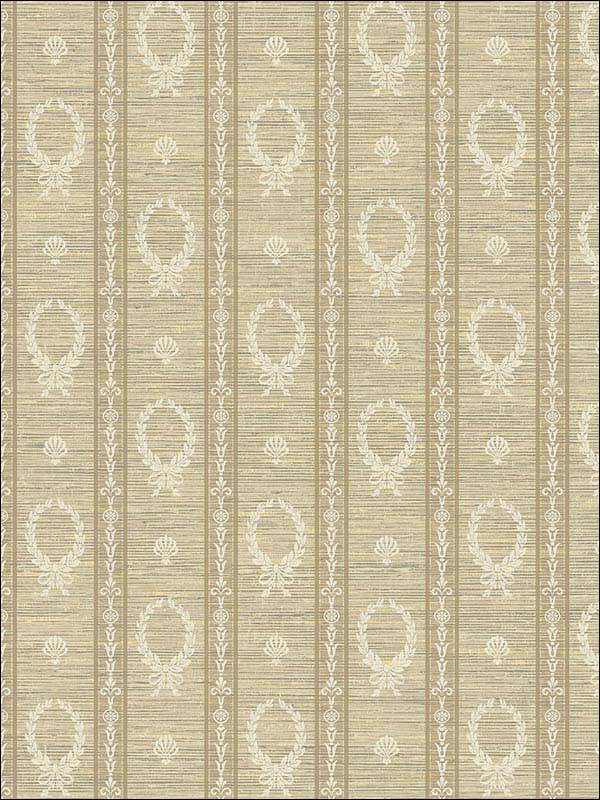 Crest Striped Tan Metallic Gold Off White Wallpaper 1730908 by Seabrook Wallpaper for sale at Wallpapers To Go