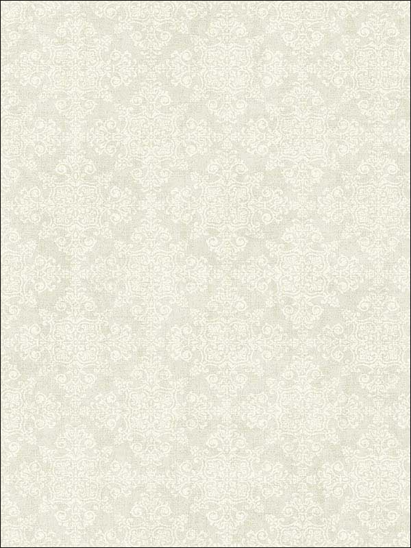 Damask Gray White Wallpaper 1731002 by Seabrook Wallpaper for sale at Wallpapers To Go