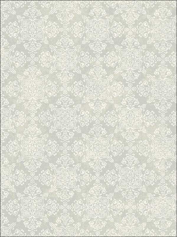 Damask Gray Off White Wallpaper 1731008 by Seabrook Wallpaper for sale at Wallpapers To Go