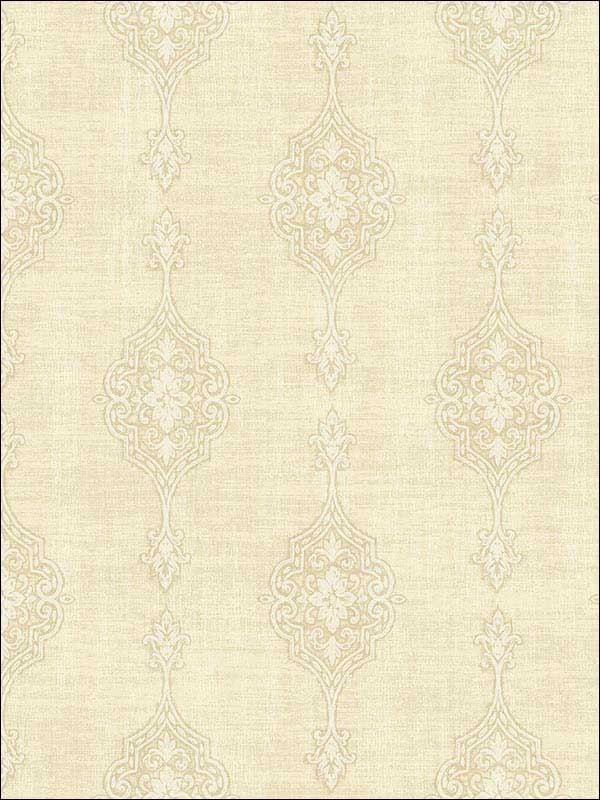 Medallion Striped Off White Raised Ink Wallpaper 1731407 by Seabrook Wallpaper for sale at Wallpapers To Go