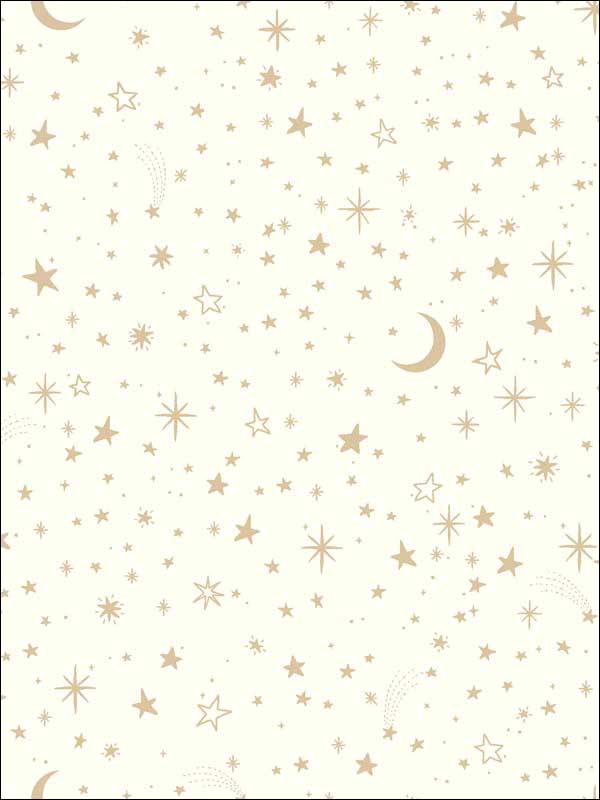 Twinkle Little Star Gold Peel And Stick Wallpaper RMK10850WP by York Wallpaper for sale at Wallpapers To Go