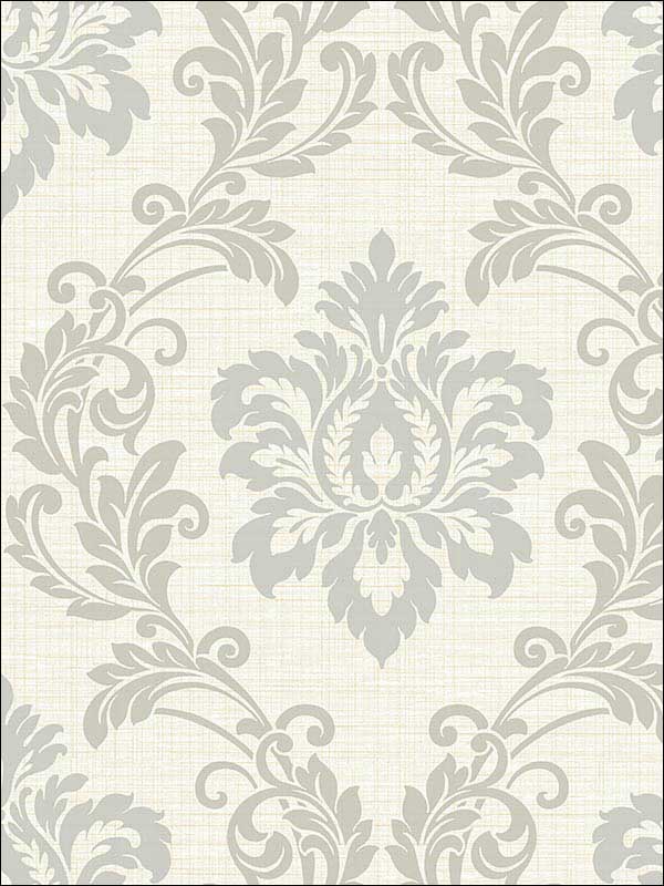 Adela Ivory Twill Damask Wallpaper 2765BW40108 by Kenneth James Wallpaper for sale at Wallpapers To Go