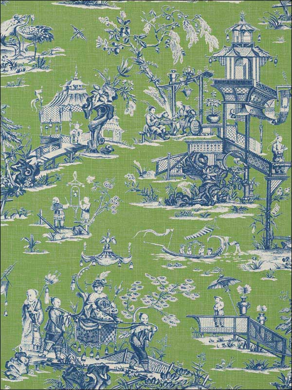 Cheng Toile Green and Blue Wallpaper T75467 by Thibaut Wallpaper for sale at Wallpapers To Go
