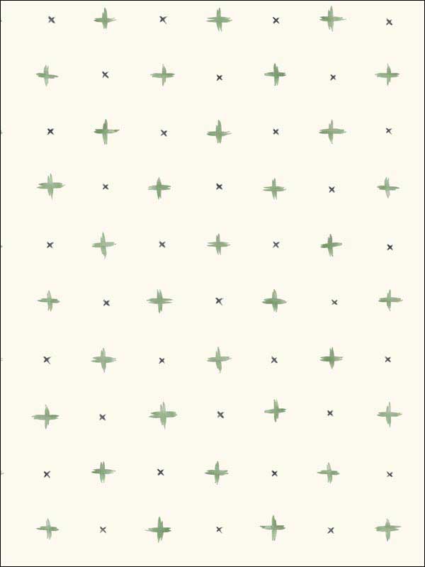 Cross Stitch Green Wallpaper MK1102 by Magnolia Home Wallpaper for sale at Wallpapers To Go