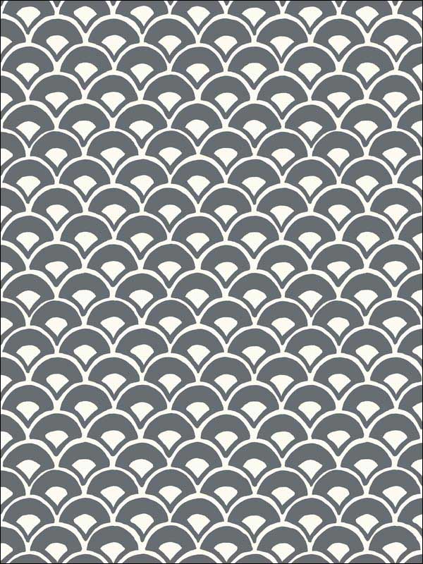 Stacked Scallops Grey Wallpaper MK1150 by Magnolia Home Wallpaper for sale at Wallpapers To Go