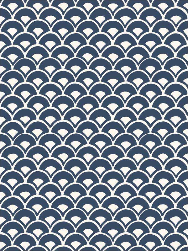 Stacked Scallops Blue Wallpaper MK1156 by Magnolia Home Wallpaper for sale at Wallpapers To Go