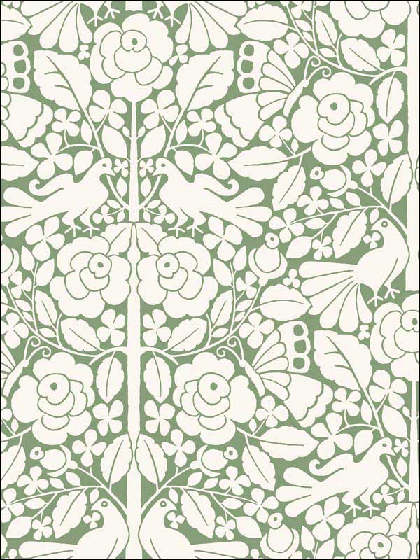 Fairy Tales Green Wallpaper MK1164 by Magnolia Home Wallpaper for sale at Wallpapers To Go