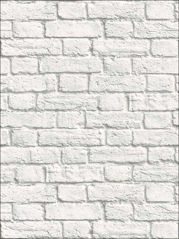 Cologne White Painted Brick Wallpaper UW24763 by Brewster Wallpaper for sale at Wallpapers To Go
