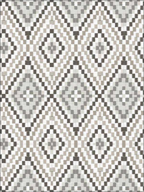 Ganado Dark Brown Geometric Ikat Wallpaper 311812714 by Chesapeake Wallpaper for sale at Wallpapers To Go