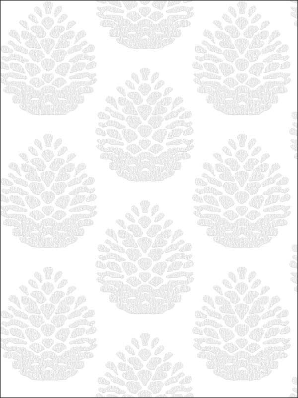 Totem Light Grey Pinecone Wallpaper 311825091 by Chesapeake Wallpaper for sale at Wallpapers To Go