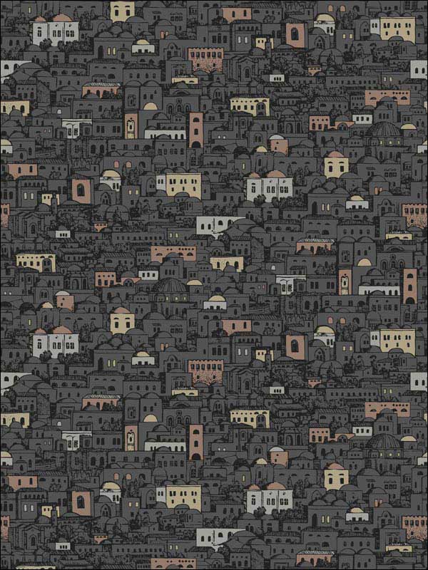 Mediterranea Charcoal Metallic Wallpaper 1147014 by Cole and Son Wallpaper for sale at Wallpapers To Go