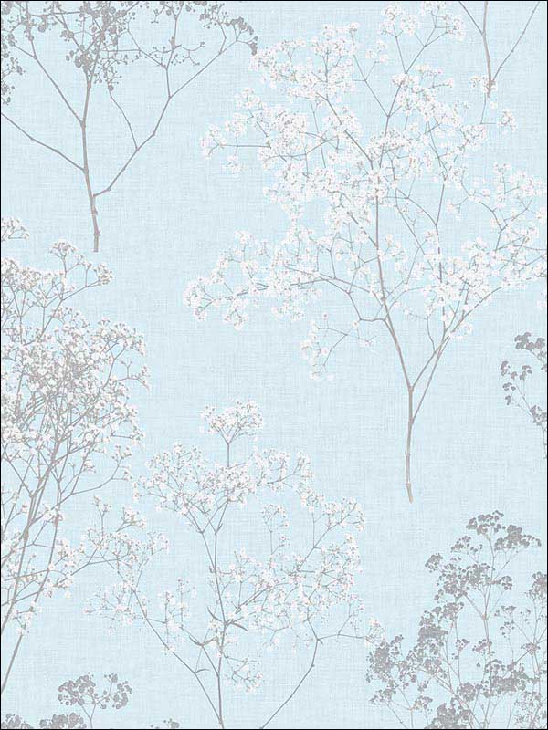 Queen Annes Lace Blue Sky Light Blue Grey Wallpaper FH37510 by Patton Norwall Wallpaper for sale at Wallpapers To Go