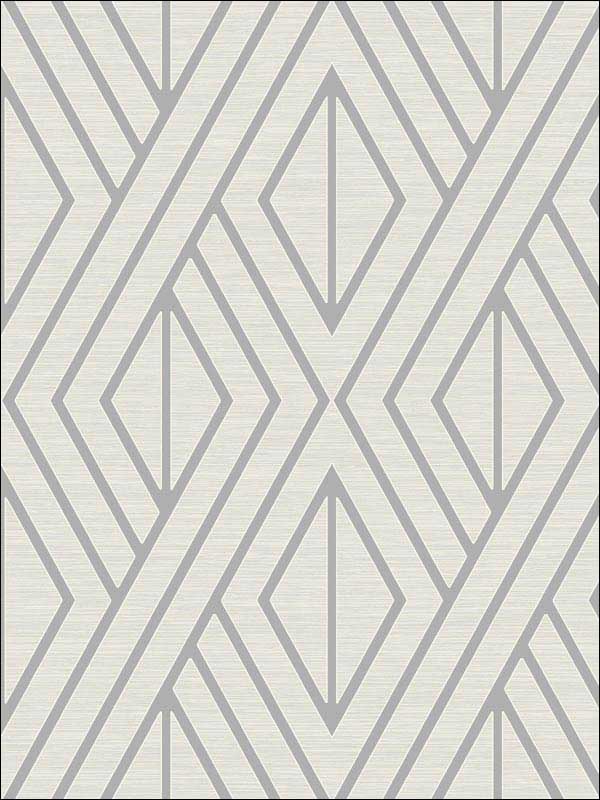 Geo Diamond White Metallic Wallpaper UK30509 by Seabrook Wallpaper for sale at Wallpapers To Go