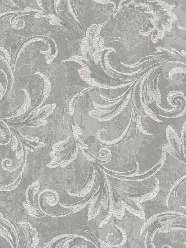 Leaf Scroll Plaster Metallic Wallpaper 2010100 by Seabrook Wallpaper for sale at Wallpapers To Go
