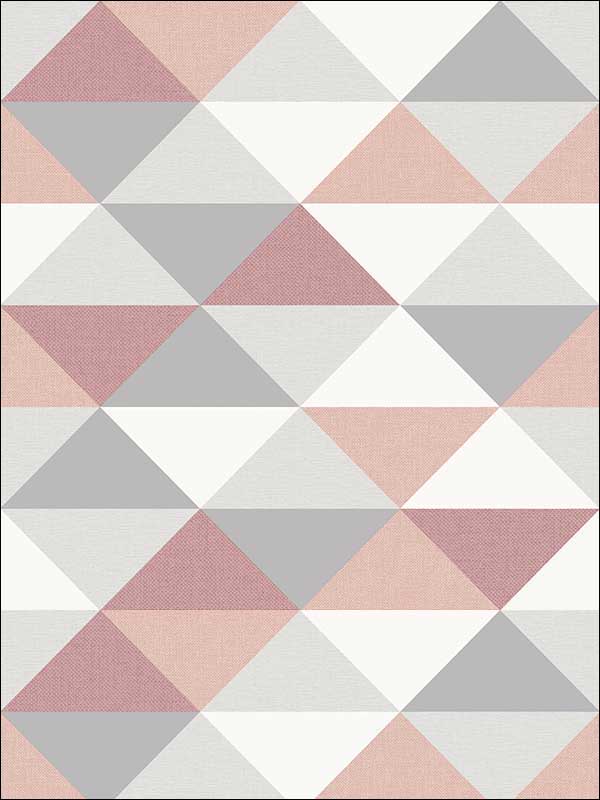 Pink and Gray Mod Triangle Wallpaper NW31100 by Nextwall Wallpaper for sale at Wallpapers To Go