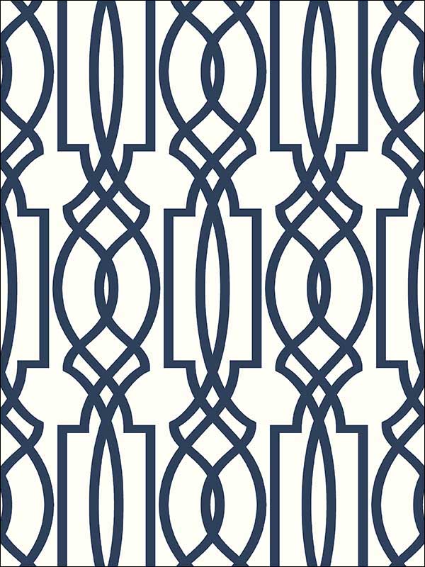 Navy Deco Lattice Wallpaper NW31502 by Nextwall Wallpaper for sale at Wallpapers To Go