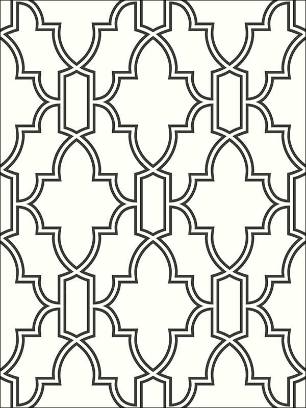 Black and White Tile Trellis Wallpaper NW31600 by Nextwall Wallpaper for sale at Wallpapers To Go