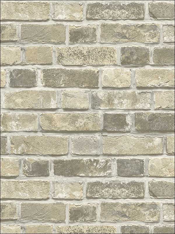 Distressed Neutral Brick Wallpaper NW31705 by Nextwall Wallpaper for sale at Wallpapers To Go