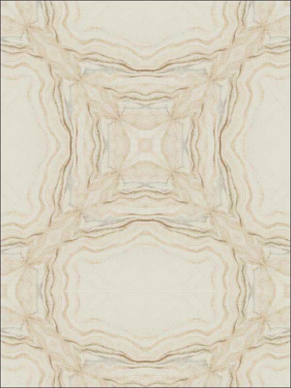 Stone Kaleidoscope Metallic Beige Wallpaper Y6230602 by Antonina Vella Wallpaper for sale at Wallpapers To Go