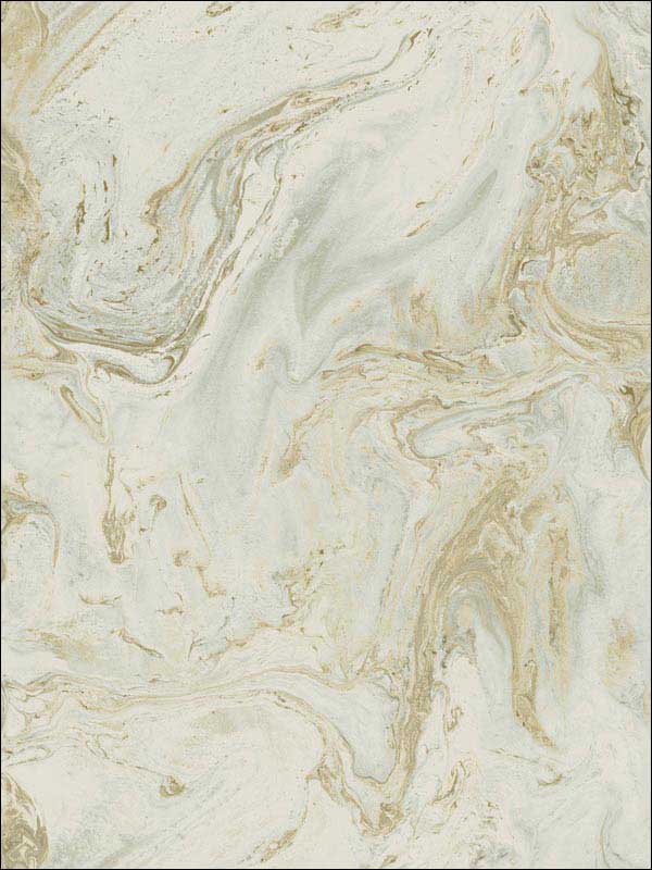 Oil and Marble Metallic Green Whisper Light Gold Wallpaper Y6231205 by Antonina Vella Wallpaper for sale at Wallpapers To Go