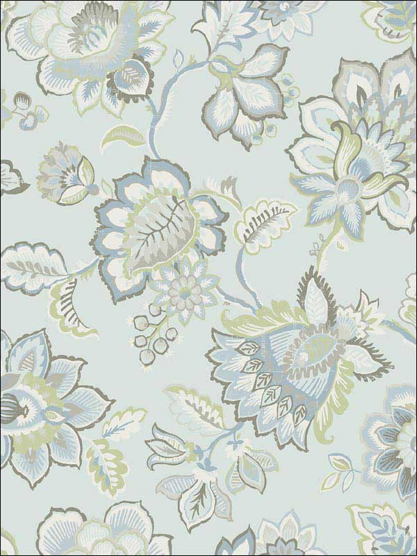 Corona Light Blue Jacobean Wallpaper 290187515 by A Street Prints Wallpaper for sale at Wallpapers To Go