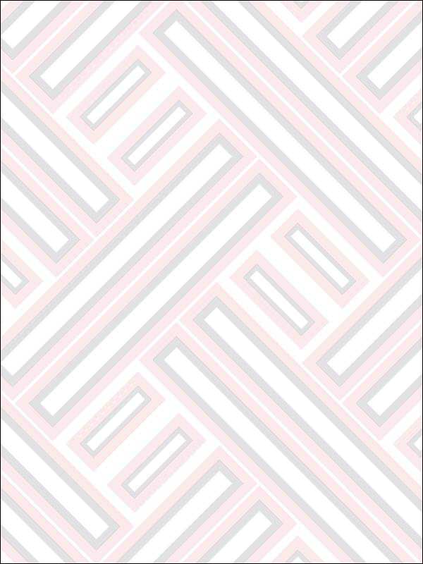Rectangles Pink Metallic Silver Wallpaper GX37601 by Patton Norwall Wallpaper for sale at Wallpapers To Go