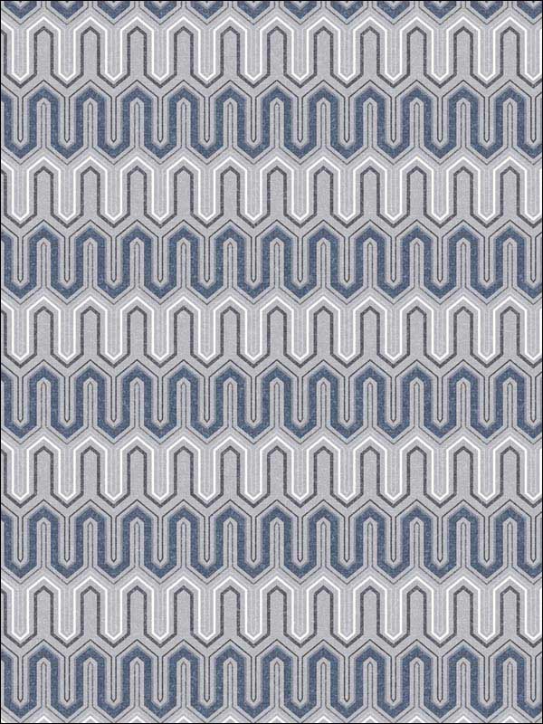 Zig Zag Grey Midnight Blue Wallpaper GX37611 by Patton Norwall Wallpaper for sale at Wallpapers To Go