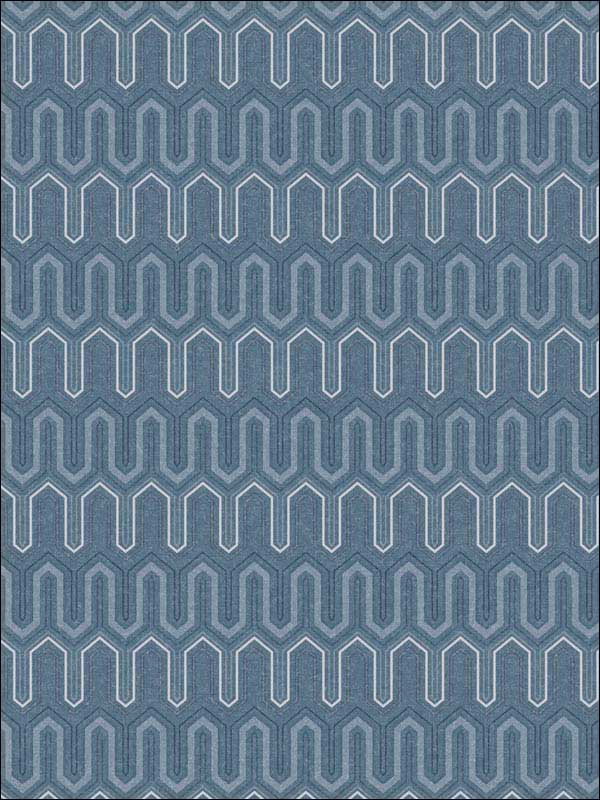 Zig Zag Denim Blues Navy Wallpaper GX37618 by Patton Norwall Wallpaper for sale at Wallpapers To Go