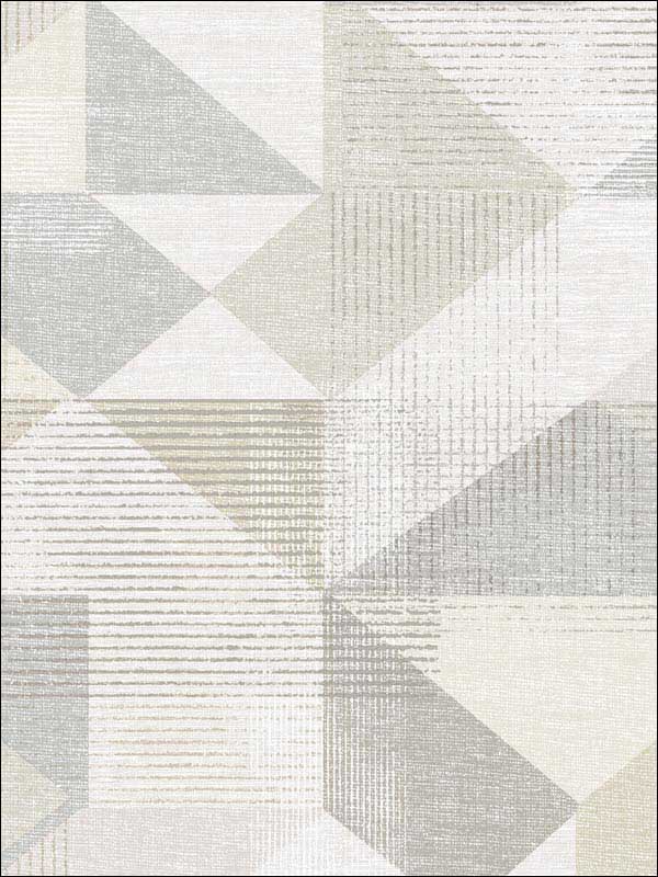 Silk Screen Geometric Beige Grey Wallpaper GX37651 by Patton Norwall Wallpaper for sale at Wallpapers To Go