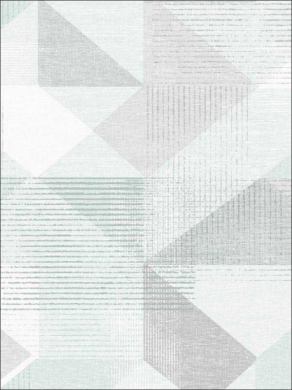Silk Screen Geometric Green Mint Grey Dark Grey Wallpaper GX37652 by Patton Norwall Wallpaper for sale at Wallpapers To Go