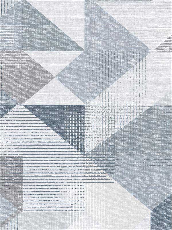 Silk Screen Geometric Navy Grey Wallpaper GX37654 by Patton Norwall Wallpaper for sale at Wallpapers To Go