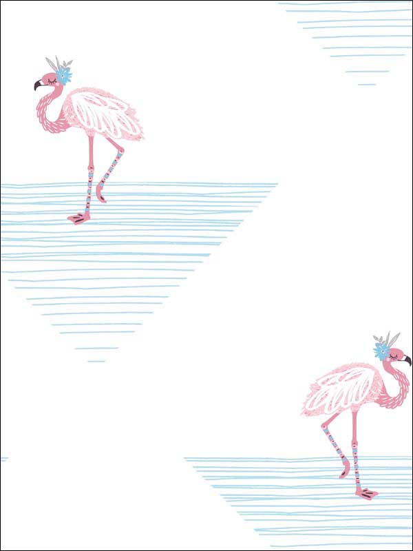 Dancing Flamingo Wallpaper DA61702 by Seabrook Wallpaper for sale at Wallpapers To Go