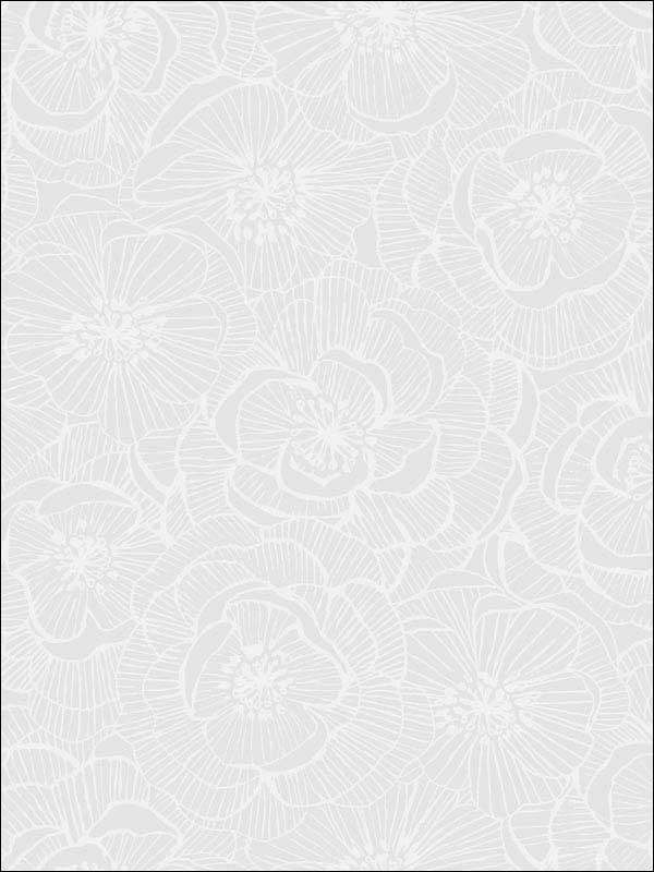 Graphic Floral Metallic Pearl Wallpaper AW71000 by Collins and Company Wallpaper for sale at Wallpapers To Go