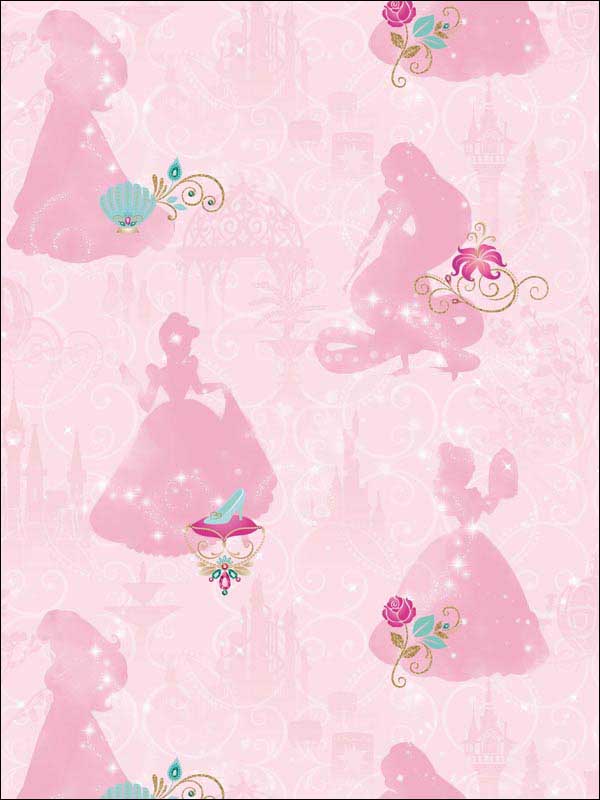 Pink Disney Princess Wallpaper RMK11170RL by York Wallpaper