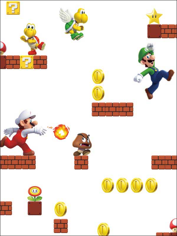 Mario Wallpaper RMK11189RL by York Wallpaper for sale at Wallpapers To Go