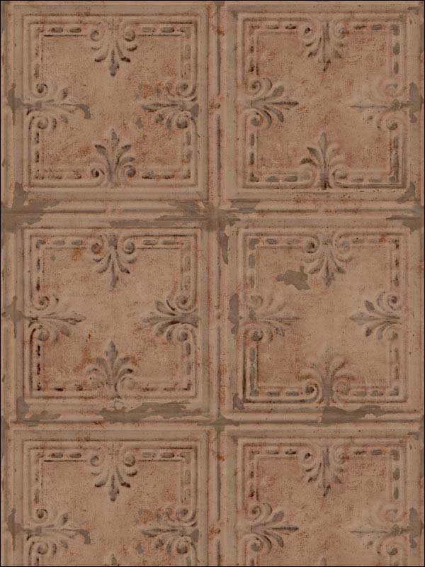 Copper Tin Tile Wallpaper RMK11231WP by York Wallpaper for sale at Wallpapers To Go