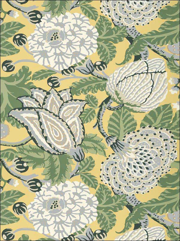 Mitford Yellow Wallpaper T2947 by Thibaut Wallpaper for sale at Wallpapers To Go