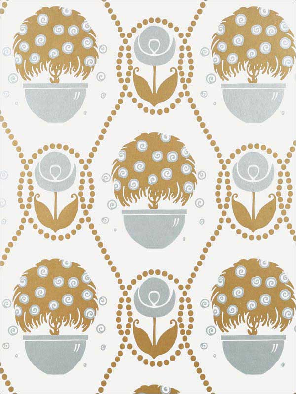Rene Metallic Gold and Silver Wallpaper T2959 by Thibaut Wallpaper for sale at Wallpapers To Go