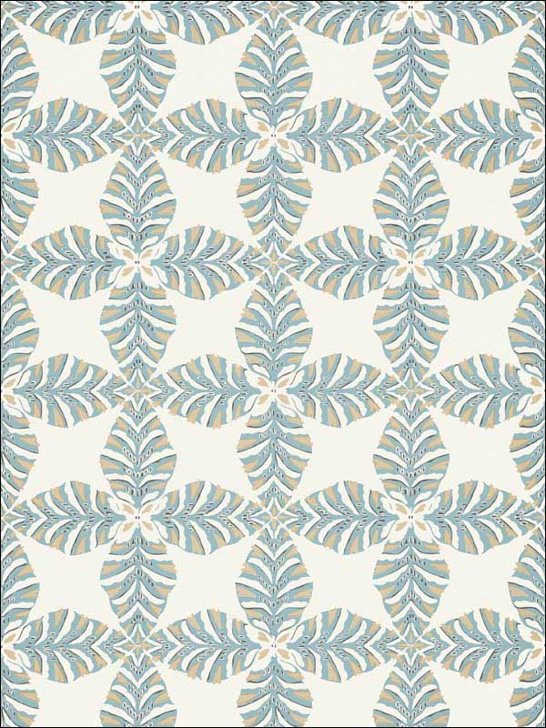 Starleaf Aqua Wallpaper T2972 by Thibaut Wallpaper for sale at Wallpapers To Go