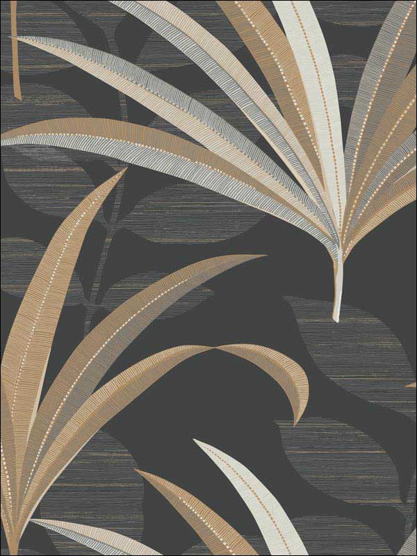 El Morocco Palm Black Wallpaper CA1548 by Antonina Vella Wallpaper