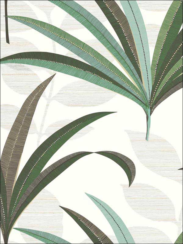 El Morocco Palm White Off White Wallpaper CA1553 by Antonina Vella Wallpaper for sale at Wallpapers To Go