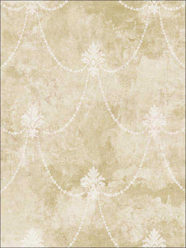 Small Damask Scroll Send Cream Wallpaper RM61809 by Casa Mia Wallpaper for sale at Wallpapers To Go