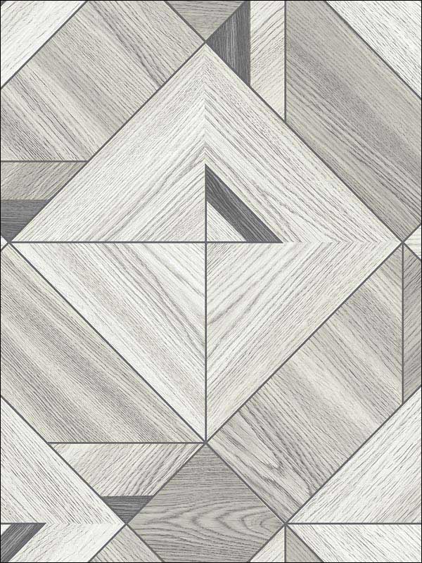 Geometric Wood Grey Wallpaper RM90410 by Casa Mia Wallpaper for sale at Wallpapers To Go